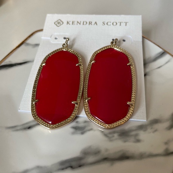Kendra Scott Translucent Red Danielle Earrings - Picture 2 of 5